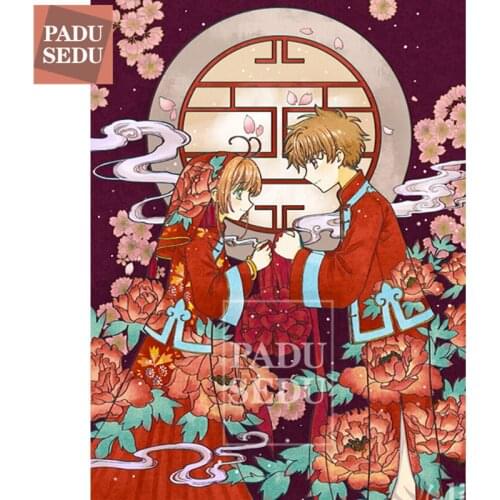 Full Square Drill 5d Diy Diamond Art Painting Cross Stitch Card Captor Sakura Syaoran Li Mosaic Embroidery Decor Home Girls Room