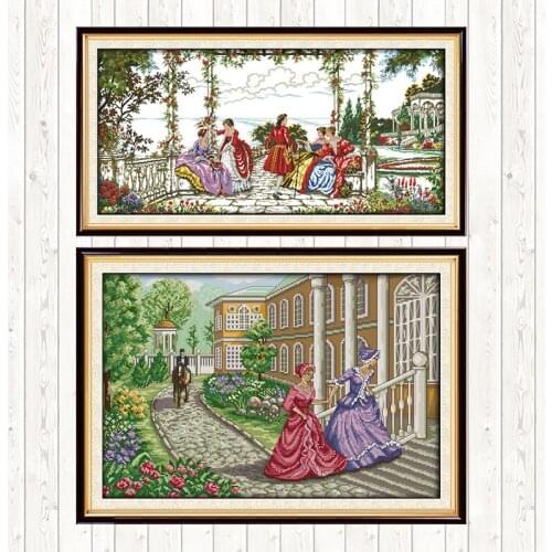 Aristocratic Life Counted Cross Stitch Kits 14CT 11CT Count Printed Canvas DIY Embroidery Needlework Sets Cotton Thread Painting
