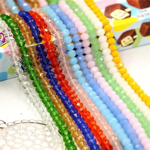 Austria crystal 2x3mm-5x8mm Crystal Rondel Beads Faceted Glass Beads For Jewelry Making DIY Female Bracelet Necklace Jewelry