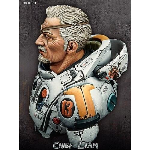 New Unassembled 1/10 Chef Liam man officer bust Resin Kit DIY Toys Unpainted kits