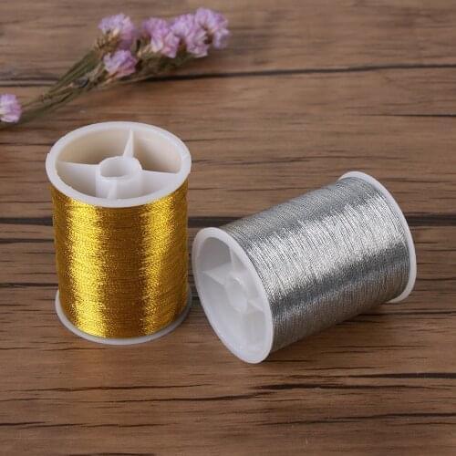 New Gold/Silver 100m Durable Overlocking Sewing Machine Threads Polyester Cross Stitch Strong Embroidery Wire Sewing Supplies