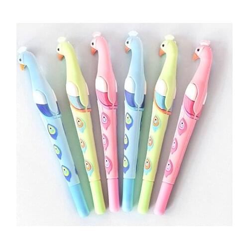 Wholesale 48pcs Kawaii Pen Creative Beautiful Peacock Gel Pens for School Office Supplies Cute Kids Pen Girl Gift Stationary Lot