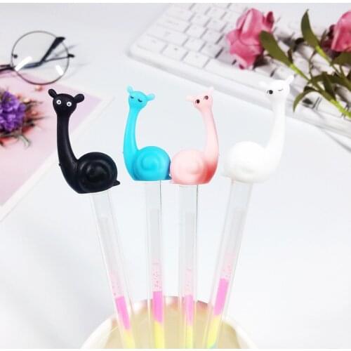 24 pcs Creative cartoon hand account special pen snail high gloss powder color gel pen candy color kawaii stationery