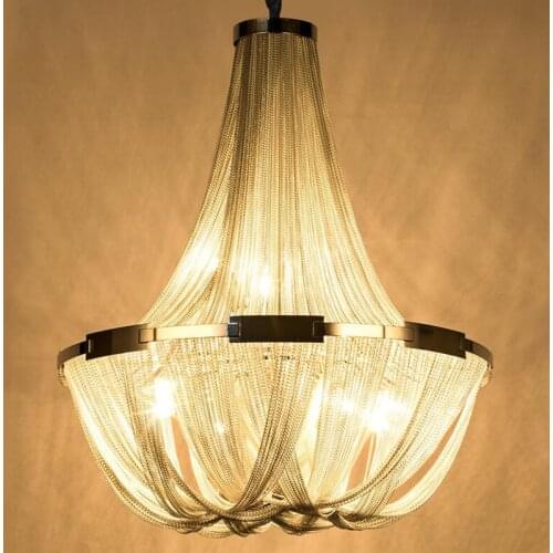 Tassel chandelier post-modern split-level loft villa staircase dining room living room creative personality Italian light luxury