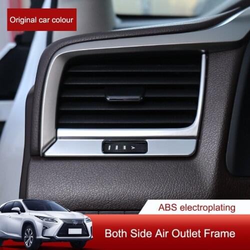 QHCP Car Left Right Air Vent Outlet Cover Front Row Decorative Sticker Trims ABS For Lexus RX300 200T 450H 2016-2020 Accessories
