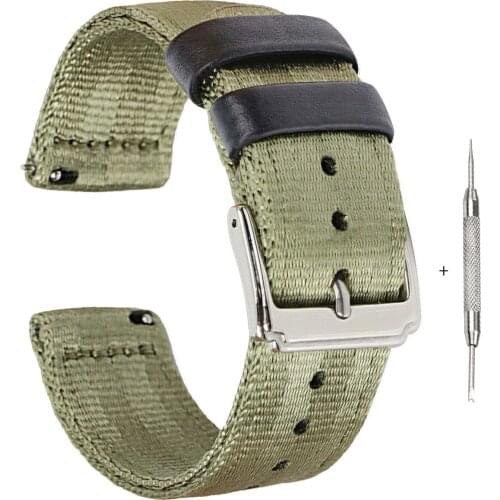 BEAFIRY Watch Band 18mm 20mm 22mm Seat Belt Nylon Quick Releas Watch Straps Watchbands Sports for huawei samsung Black Blue Grey