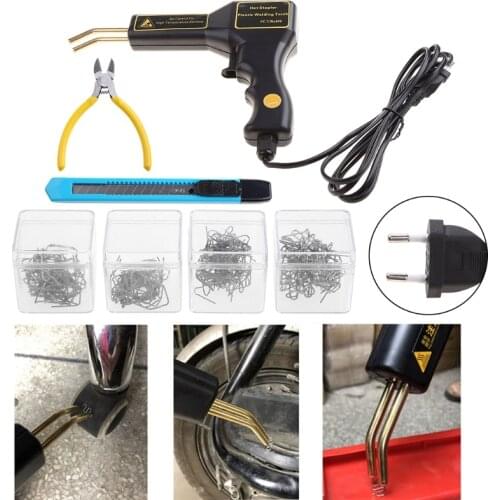 Car Bumper Welding Repair Kit 50W 4 Types Hot Staplers Welder for Repairing and Cutting Automotive Plastic
