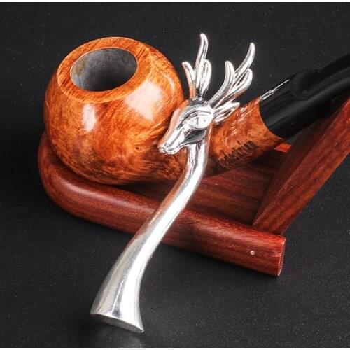 Luxury Elk Smoke Pipe Pressing Rod Grinding Cigarette Press Stick Tamper Cigarette Tobacco Pipes Smoking Accessories 1pcs