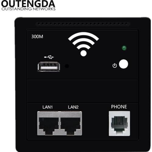 86-type European Socket in wall Wireless Access Point with 2*RJ45 RJ11 USB Chargin 802.3AF POE AC power Router wifi Repeater