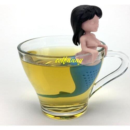 500pcs/lot Hot sale Mermaid Tea Infuser Silicone Tea Strainer Teapot Filter Tea bags Drinkware tool