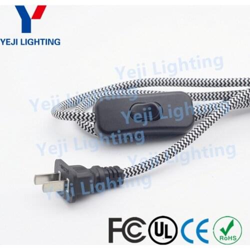 Colorful braided cable wire with button 303 Switch 2-pin plug cable For table lamps, floor lamps Lighting accessories diy