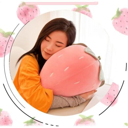 1Pcs Creative Cartoon Plush Strawberry Toy Childrens Cute Fruit Stuffed Plush Sofa Cushion Pillow Fun Sleeping Toy Girl Gift