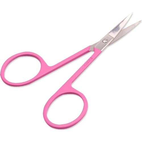1PC Stainless Steel Eyebrow Eyelashes Nose Hair Trim Scissor Sharp Ponit Curve Tip Eyebrow Scissor Makeup Scissor