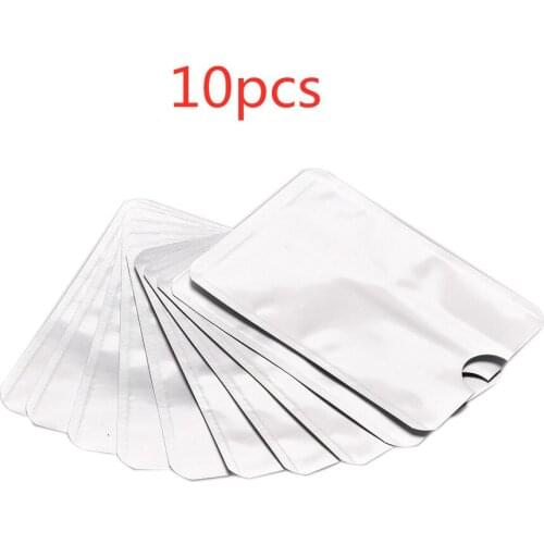 10pcs Anti Scan RFID Sleeve Protector Anti Theft Credit ID Card Aluminum Foil Holder Anti-Scan Card Sleeve Hot Sale