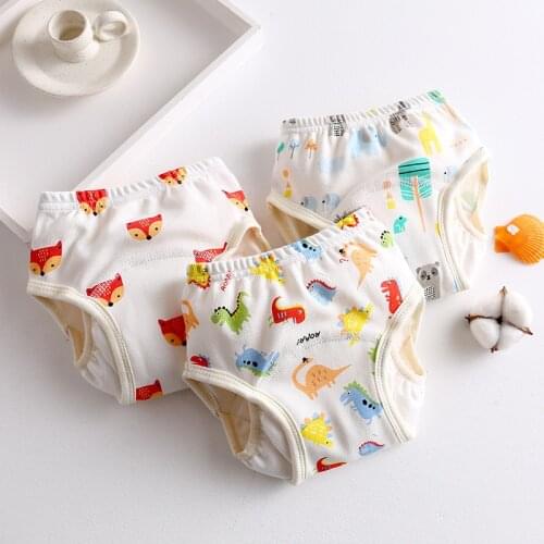 100 PCS Wholesale Baby Urination Training Pants Underwear 4 Cotton Gauze Waterproof Potty Trainer