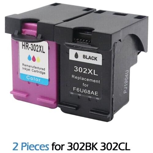 2020 2PCS for HP302 302XL Compatible Ink Cartridges for HP 302 Deskjet F2438 F4288 F4488 envy 4510 4511 4513 4517 4522 Printer