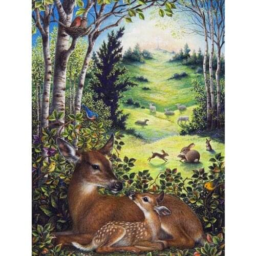 5D Diy Diamond Painting Deer,animals,tree,Full,Diamond Embroidery,Handmade,picture,image,Stitch Cross,Diamond Mosaic,Needlework