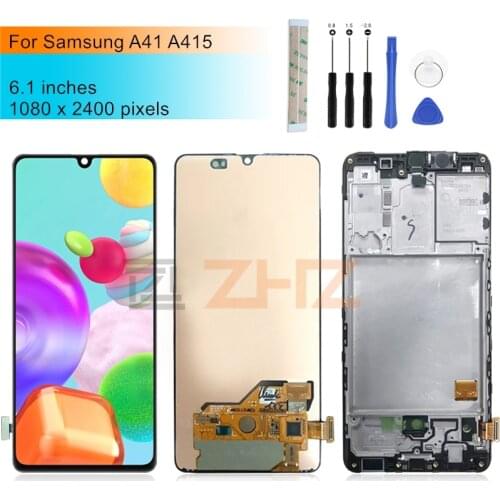 AMOLED For Samsung Galaxy A415 LCD Display A41Touch Screen Digitizer Assembly SM-A415F/DSN replacement Repair parts 6.1"