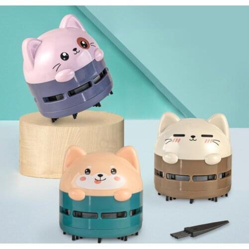 Mini Cartoon Animal Pattern Rechargeable Wireless Vacuum Cleaner Dust Remover Cute Cleaning Tool for Car Indoor