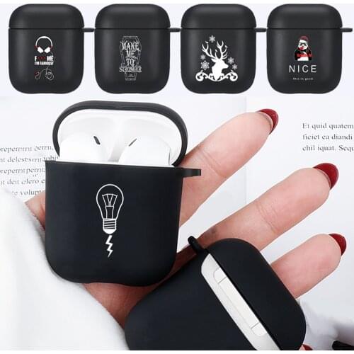 For Apple Airpods 1st /2nd Gen Earphone Case Soft Silicone Bluetooth Wireless Headphone Cover Simple and Cute Pattern
