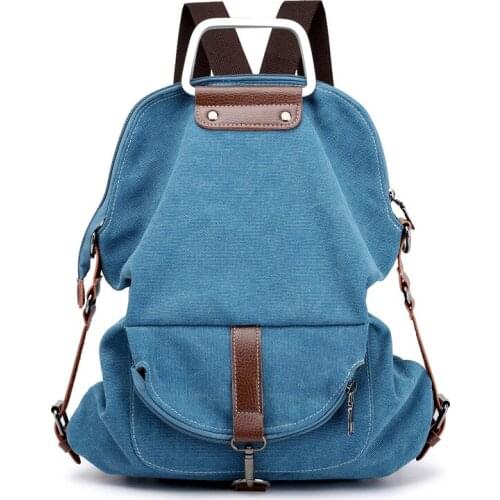 Travel Causal Crossbody Bags Mochila Bolsas Anti-Theft Women Backpack Canvas School Lady Girl Handbag Student College Laptop Bag