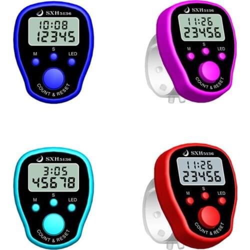 Finger Counter Clock LCD Electronic Digital Tally Counters with Time & Backlight