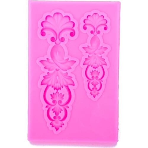 European lace shape 3D Craft Relief Chocolate confectionery Silicone Mold Fondant Cake Kitchen Decorating DIY Tools FT-1054