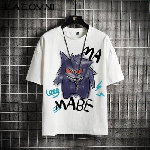 Oversized T Shirt Men Streetwear Hip Hop Casual Short Sleeve Tops Male Tshirts Loose Tees Print Japanese Summer Cotton T-shirt