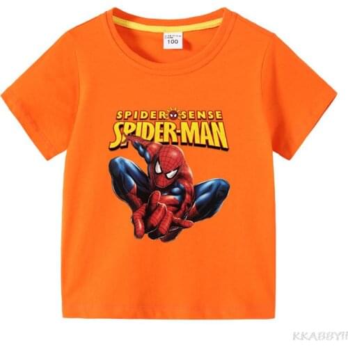 Disney Spiderman New Game Printed T-shirt Anime Cartoon Game Boys and Girls T shirts Summer Top Children Clothing