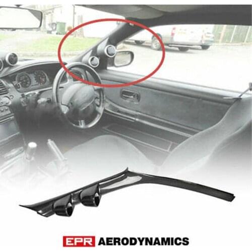 Carbon Fiber Glossy Finished For Nissan Skyline R33 GTS GTR OE Style A-Pillar Twin Gauge Pod 52mm RHD Exterior Car accessories