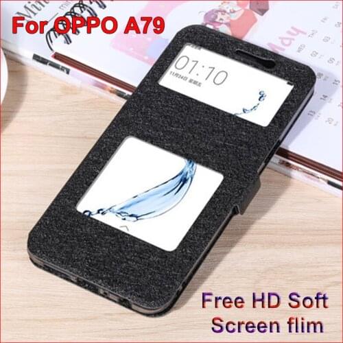Open window leather case For OPPO A79 cover For OPPO A79 T K phone cases For OPPO A79 A 79 flip case A79T A79K 6.01" back cover
