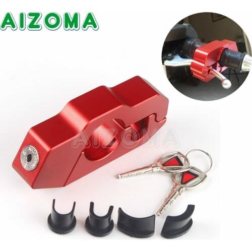 Red Aluminum Motorcycle Lock Motorbike Scooter Handlebar Safety ATV Brake Throttle Grip Locks For Honda ATV Bike Anti Theft