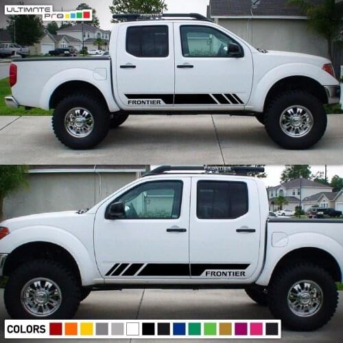 For 1Set/2Pcs Decal Sticker Side Stripe Kit Nissan Frontier 2004-2015 Sport Grille Fender Car Styling