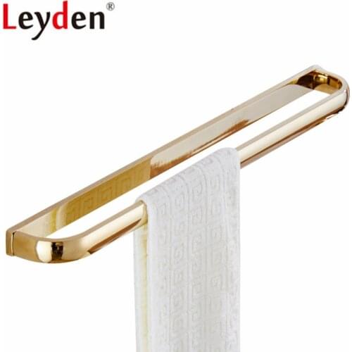 Leyden Wall Mounted Gold-plating Brass Bathroom Rustproof Single Towe Bar Contemporary Style Towel Holder Bathroom Accessories