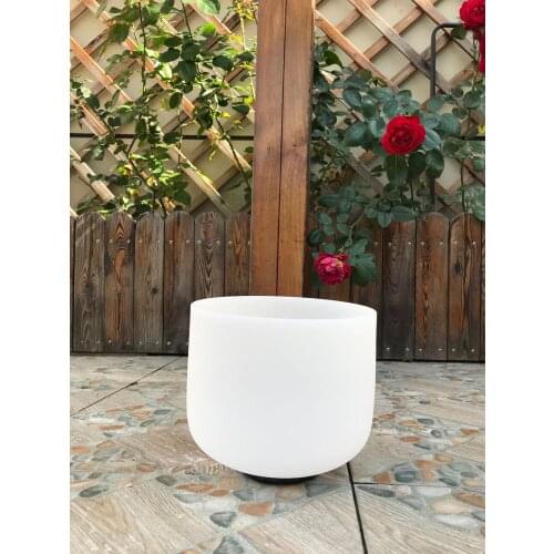 White Crystal Singing Bowl 8" F For Healing Heart Chakra
