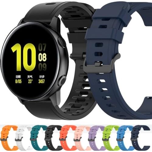 20mm/22mm Strap For Samsung Gear S3 Frontier/S2/Sport Silicone Bracelet For Galaxy Active 2/Watch 3 41mm 45mm/46mm 42mm Band