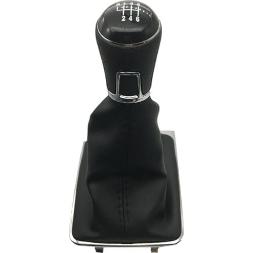 Car Gear Shift Knob With Gear Shift Collars Boot Cover For Volkswagen VW PASSAT B7 CC Shifter Knob 12mm 5 6 speed