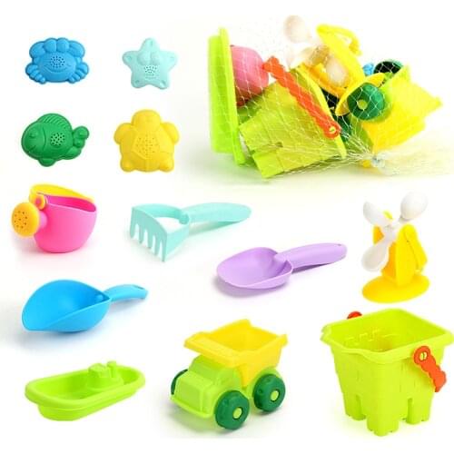 Silicone Soft Baby Beach Toys Baby Beach Game Toy Children Sandbox Set Kit for Beach Play Sand Water Play Cart Sand Building