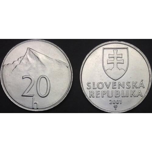 Slovakia 20 Helle 2001 100% Real Original Coin Uncirculated Unc Collect Coins