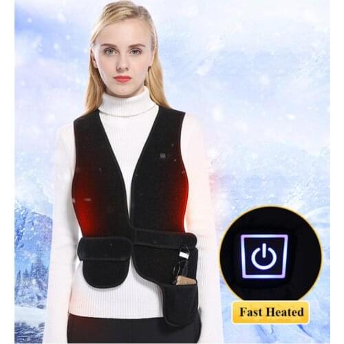 Outdoor Heated Vest Men Women USB Infrared Heating Jacket Winter Flexible Electric Thermal Clothing Waistcoat Fishing Hiking