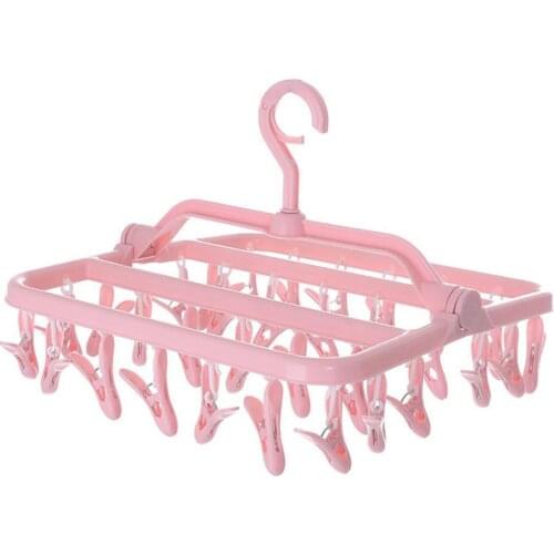 Multi Clip Hanger Plastic Foldable Household Windproof Magic Socks Hangers Home Clip For Clothes Multi-port Underwear Suppo M0Z3