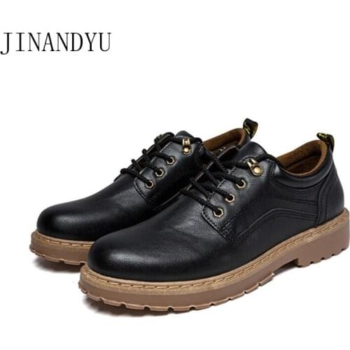 Vintage Mens Casual Leather Shoes Round Toe Oxford Shoes for Men Original Fashion Leather Shoe Men British Style Platform Boots