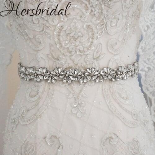 High Quality Crystal Belt For Wedding Dresses Rhinestone Bridal Sash Handmade Wedding Belt 2019