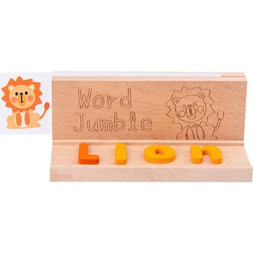 Spell Word Game Wooden Toys Montessori Early Learning Toys Letter Alphabet Jigsaw Puzzle for Children Preschool Educational