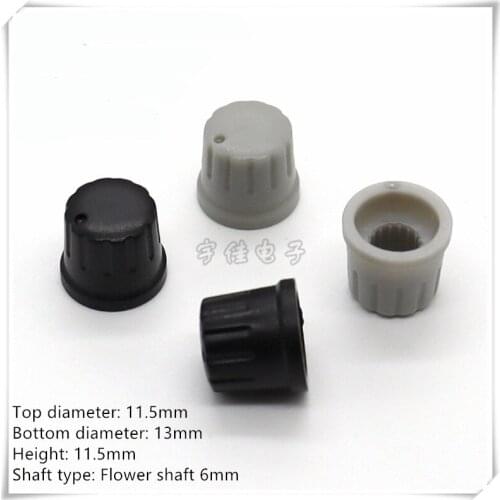 10 Piece 13mm*11.5mm plastic knob cap potentiometer knob suitable for 6mm flower shaft