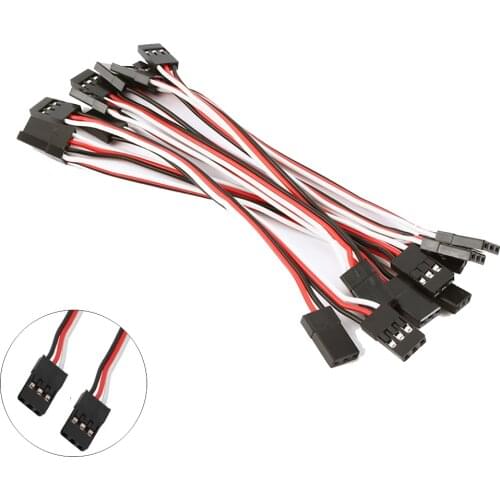10pcs/lot 100mm 150MM 200MM 300MM Servo extension cord Male to Male for JR Plug Servo Extension Lead Wire Cable