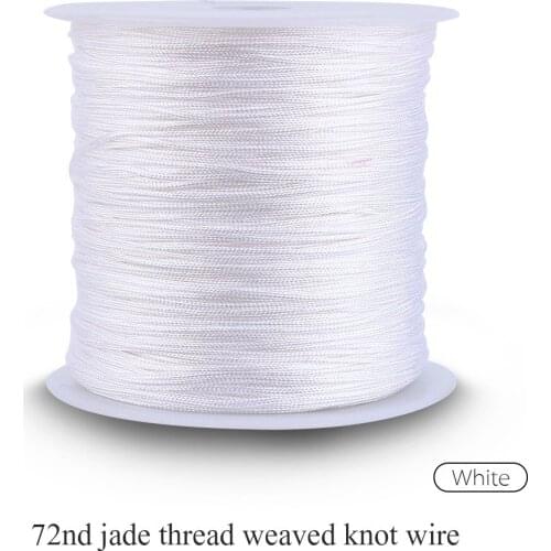 100M X 0.8mm Nylon Chinese Knot Cord Rattail Macrame Shamballa Thread String White No. 72 Jade Thread Braided Chinese Knot Wire