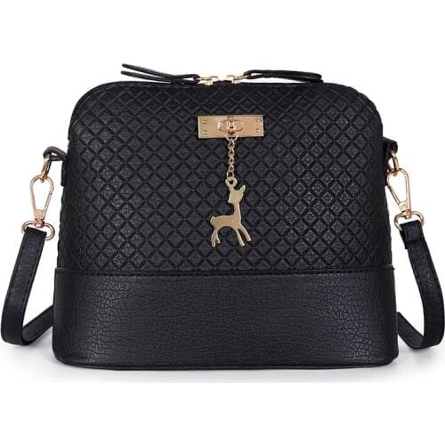 2020 Women Messenger Bags Fashion Mini PU Leather Bag With Deer Toy Shell Shape Bag Women Shoulder Bags Ladies Zipper Handbag