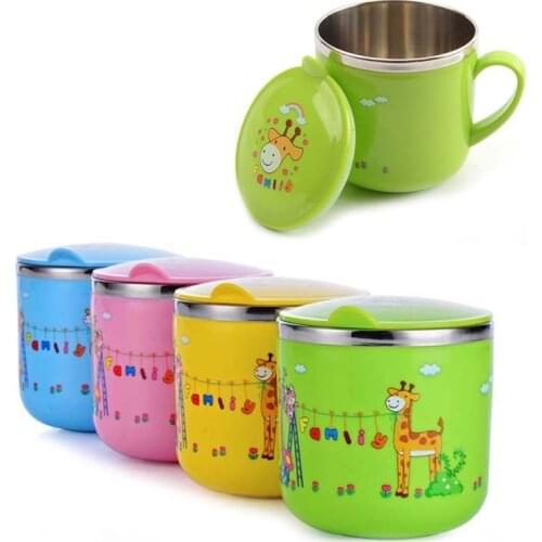 240ML Cartoon Baby Thermo Cup Baby Stainless Steel Water Cup with Lid Kindergarten Thermos Bottle Children Insulation Cup