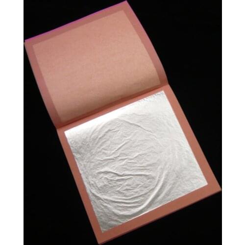 25 leaves per booklet 85X85mm Pure Real Genuine Silver Leaf for gilding 99.99% Silver